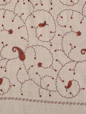 Zamour Kashmiri Shawl for Women, Pashmina Style Fine Indian Embroidery Wool Shawls for Winter in Kuwait