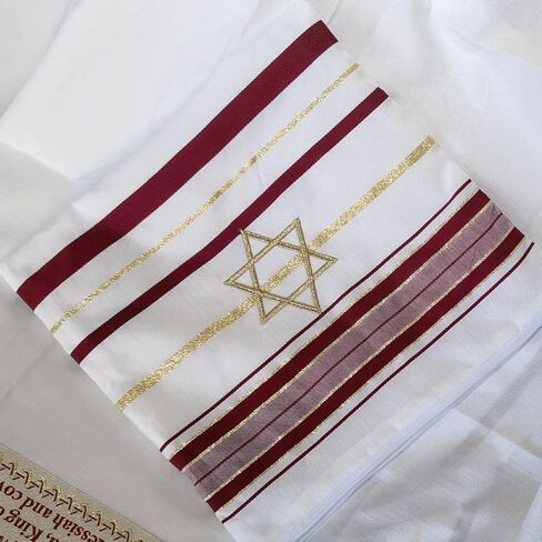 شال صلاة Tallit وشاح من القماش اليهودي للسيدات، مزين بحروف وزخارف عبرية، يُغسل في الغسالة in Kuwait