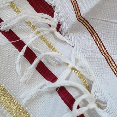 شال صلاة Tallit وشاح من القماش اليهودي للسيدات، مزين بحروف وزخارف عبرية، يُغسل في الغسالة in Kuwait