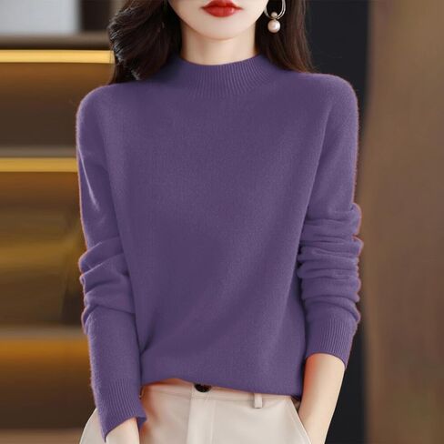 Warm Cashmere Sweaters for Women Long Sleeve Crew Neck Classic Soft Pullover Sweater Loose Casual Fall Winter 2025 in Saudi Arabia
