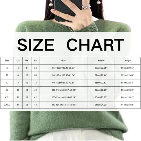 Warm Cashmere Sweaters for Women Long Sleeve Crew Neck Classic Soft Pullover Sweater Loose Casual Fall Winter 2025 in Saudi Arabia