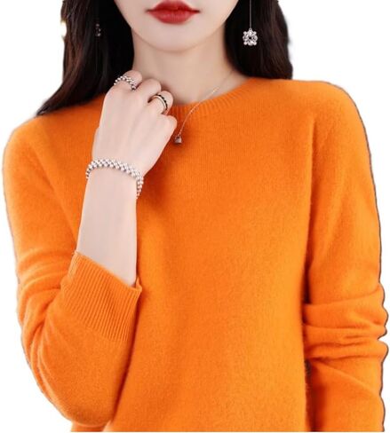 Warm Cashmere Sweaters for Women Long Sleeve Crew Neck Classic Soft Pullover Sweater Loose Casual Fall Winter 2025 in Saudi Arabia