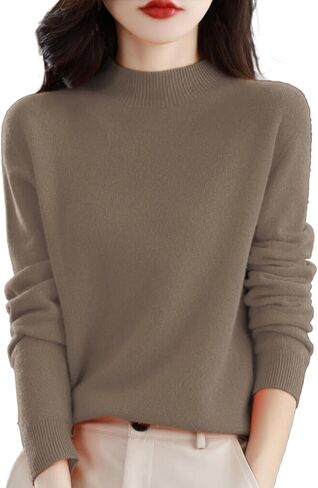 Warm Cashmere Sweaters for Women Long Sleeve Crew Neck Classic Soft Pullover Sweater Loose Casual Fall Winter 2025 in Saudi Arabia