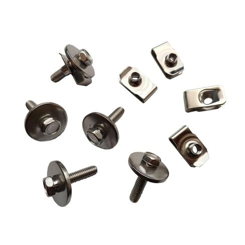 M6-1.0X25mm Stianless Steel Hex Head Bolts with 24mmWasher & Clip-on Nuts 25Sets(25+25Pcs) in Saudi Arabia