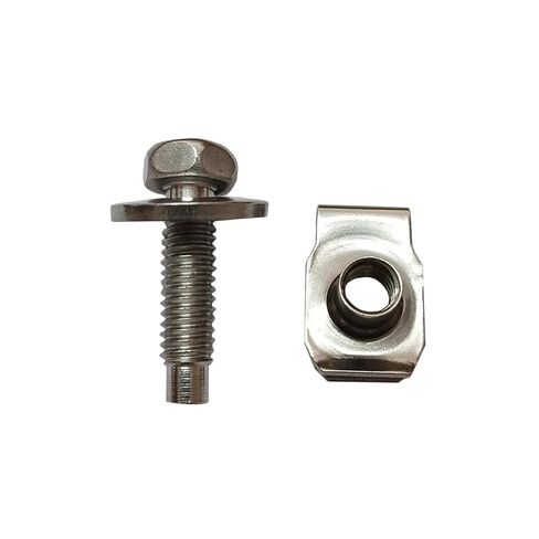 M6-1.0X25mm Stianless Steel Hex Head Bolts with 24mmWasher & Clip-on Nuts 25Sets(25+25Pcs) in Saudi Arabia