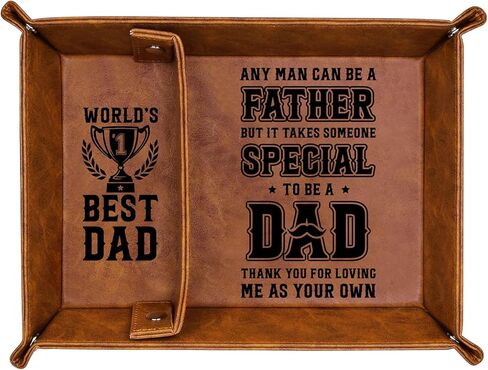 Birthday Gifts for Dad from Daughter, Leather Tray for Dad, Wallet Key Tray for Father, Best Dad Gifts from Daughter, Christmas Thanksgiving Sentimental Gifts for Father in Saudi Arabia
