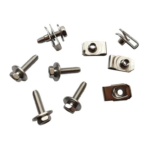 M6-1.0X25mm Stianless Steel Hex Head Bolts with 24mmWasher & Clip-on Nuts 25Sets(25+25Pcs) in Saudi Arabia