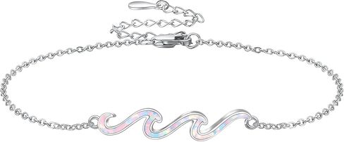 YFN Wave Anklet 925 Sterling Silver Ocean Wave Anklet Beach Jewelry for Women Gifts in Saudi Arabia