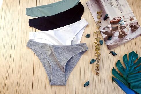 Women's Cotton Underwear 4-Pack Low Rise Bikini Panties M-XXL Size Assorted Colors in Saudi Arabia