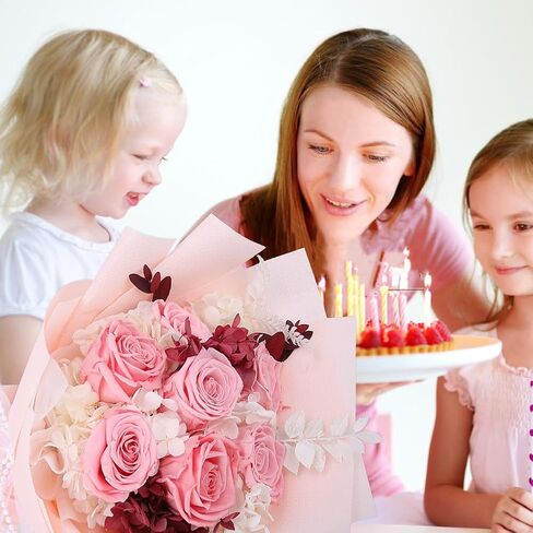 باقة زهور محفوظة، زهور ورد عيد الحب مع صندوق هدايا تدوم طويلاً 3-5 سنوات، باقة زهور حقيقية إلى الأبد مع صندوق هدايا لعيد الحب، وعيد الأم، والذكرى السنوية، وأعياد الميلاد in Kuwait