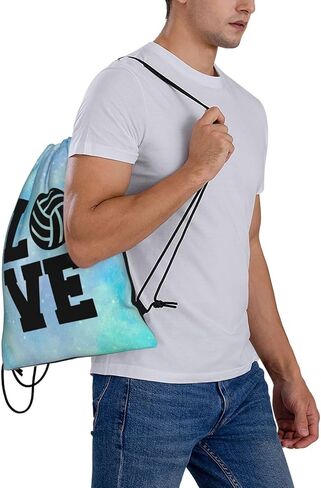 Love Volleyball Unisex Drawstring Backpack Bag Sport Gym Swim Travel Sackpack in Saudi Arabia