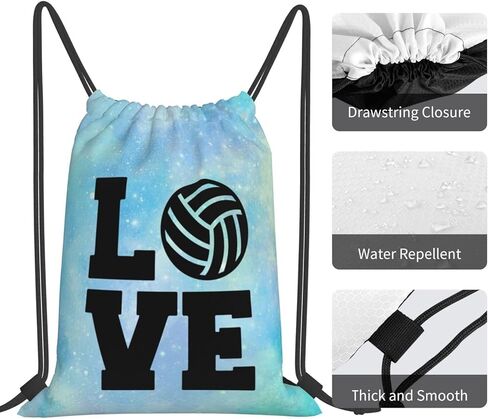 Love Volleyball Unisex Drawstring Backpack Bag Sport Gym Swim Travel Sackpack in Saudi Arabia