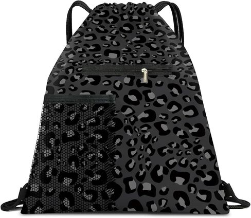 Drawstring Backpack Sports Gym Bag, Large String Swim Bag for Beach With Water Bottle Mesh Pocket, Cute Gym Sack with Zipper Pocket for Men Women Cute Pink Bows in Saudi Arabia