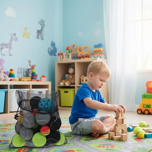 7PCS Mesh Drawstring Bags,11.81 X 17.71 In Mesh Bags with Drawstringg,Sturdy and Durable, Meshes Drawstring Bag, for Pool, Beach Ball,Toys Storage for Collecting,Travel,Sports,Gym, Black in Kuwait