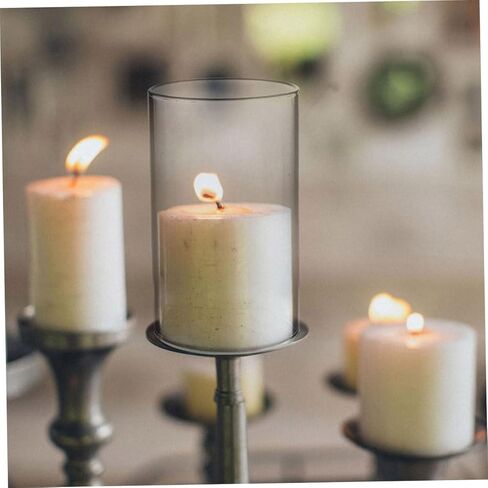 2pcs Glass Candle Holders Open Ended Pillar Candle Shades for Home Decor Wedding Centerpieces and Relaxing Atmosphere Windproof Elegant Design in Saudi Arabia