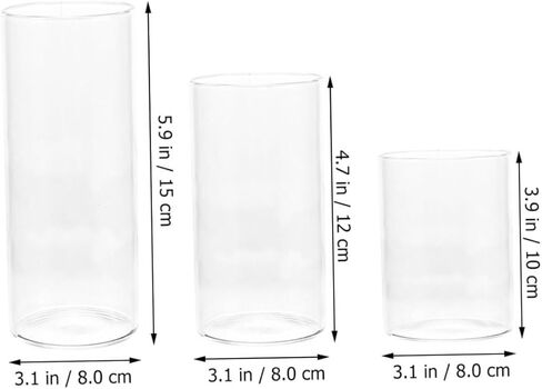 3Pcs Candle Shade Transparent Candle Covers for Home Decor Windproof Tubes for Weddings and Parties in Saudi Arabia