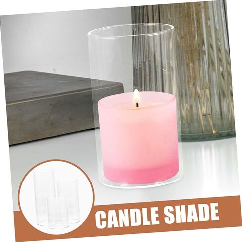 3Pcs Candle Shade Transparent Candle Covers for Home Decor Windproof Tubes for Weddings and Parties in Saudi Arabia