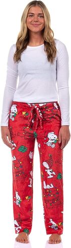 INTIMO Peanuts Snoopy Pajamas Women's Holiday Lights Plush Fleece Lounge Sleep Pants in Saudi Arabia