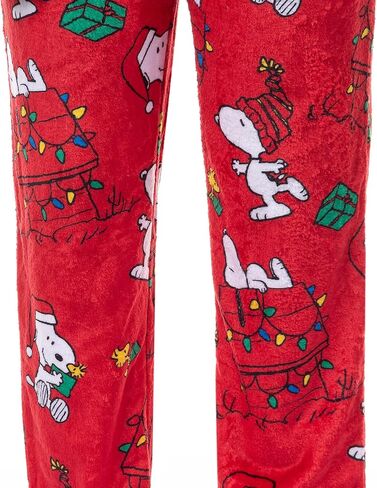 INTIMO Peanuts Snoopy Pajamas Women's Holiday Lights Plush Fleece Lounge Sleep Pants in Saudi Arabia