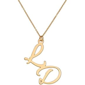 MYKA - Two Initial Pendant Necklace - Dainty Gift for Her, Women, Mom - Custom Jewelry for Mother's Day, Christmas in Kuwait