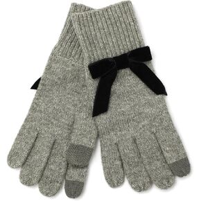 Kate Spade Women's Velvet Bow Knit Glove Set, Stylish Fashion Accessory, Ideal for Cold Weather in Kuwait