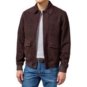 IZAC & DAUD Leathers Men Air Force A-2 Leather Flight Bomber Jacket Men's Suede Leather Bomber Jacket Casual Coat for Men in Saudi Arabia
