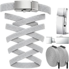 أربطة أحذية مسطحة مرنة بدون أربطة للأحذية الرياضية [مفتاح زر واحد] أربطة أحذية مطاطية بدون أربطة OneSizeFitAll in Kuwait