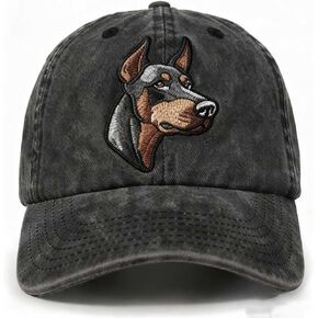 هدايا InnoBeta Doberman Pinscher للرجال والنساء، هدايا دوبي، هدايا قبعة مطرزة قابلة للتعديل، رمادي in Kuwait