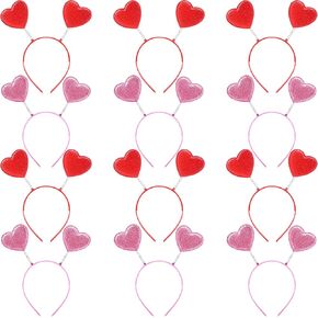 12 Pack Valentine's Day Heart Shaped Sequins Headband Valentine's Day Head tiara for Valentine's Day Holiday Wedding Birthday Party Favor Costume Accessories Photo Props in Saudi Arabia
