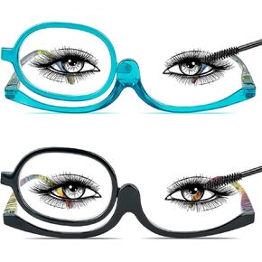 2 Pack Makeup Reading Glasses for Women Magnifying Flip Down Cosmetic Readers with Spring Hinge in Saudi Arabia
