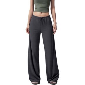 Flowy Pants for Women Drawstring Wide Leg Pants High Waisted Casual Loose Trousers Soft Comfy Lightweight Pant in Saudi Arabia