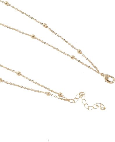 Y-Shaped Layered Necklace for Women – Gold-Tone Beaded Chain Drop Pendant, Hypoallergenic Valentine & Mother’s Day Jewelry Gift in Saudi Arabia