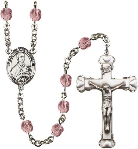 Bonyak Jewelry St. Gemma Galgani Silver-Plated Rosary - Every Birth Month Color and More in Saudi Arabia