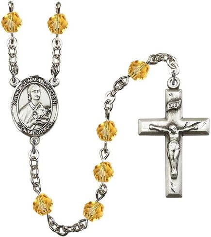 Bonyak Jewelry St. Gemma Galgani Silver-Plated Rosary - Every Birth Month Color and More in Saudi Arabia