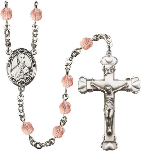 Bonyak Jewelry St. Gemma Galgani Silver-Plated Rosary - Every Birth Month Color and More in Saudi Arabia
