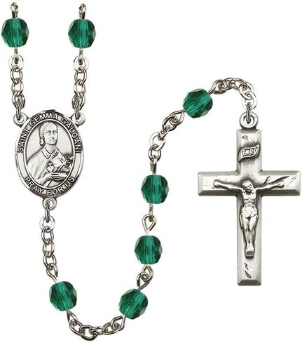 Bonyak Jewelry St. Gemma Galgani Silver-Plated Rosary - Every Birth Month Color and More in Saudi Arabia