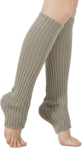 Leg Warmers for Women Girls, Knit Ruffle Grey Leg Warmers Y2k, Kawaii Winter Ankle Long Socks Goth in Saudi Arabia
