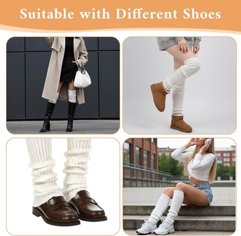 Leg Warmers for Women Girls, Knit Ruffle Grey Leg Warmers Y2k, Kawaii Winter Ankle Long Socks Goth in Saudi Arabia
