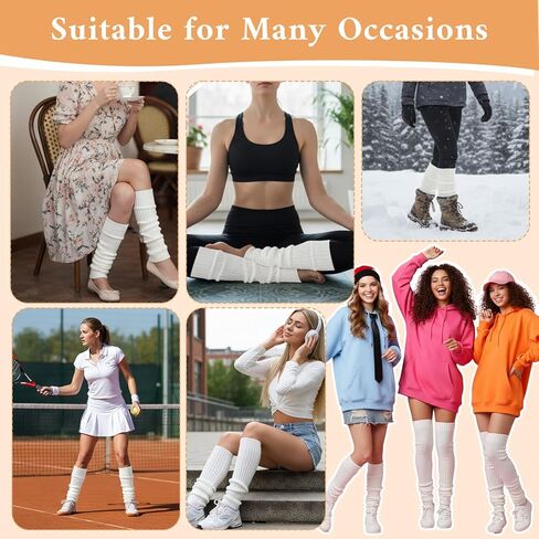 Leg Warmers for Women Girls, Knit Ruffle Grey Leg Warmers Y2k, Kawaii Winter Ankle Long Socks Goth in Saudi Arabia