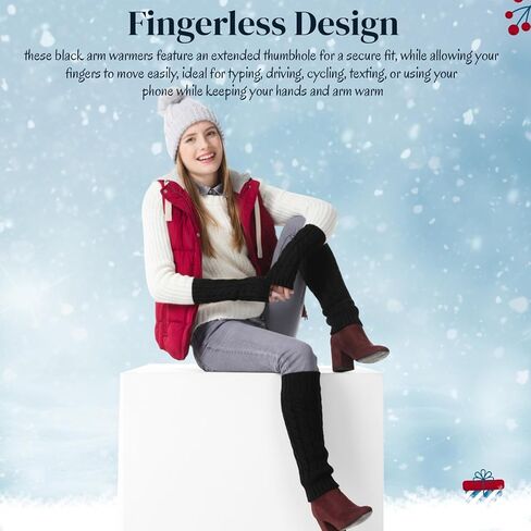 Winter Fleece Lined Leg Warmers and Arm Warmers Set for Women Knit Long Boot Socks with Matching Fingerless Gloves Thumbhole Mittens for Cold Weather Skating Daily Wear in Saudi Arabia