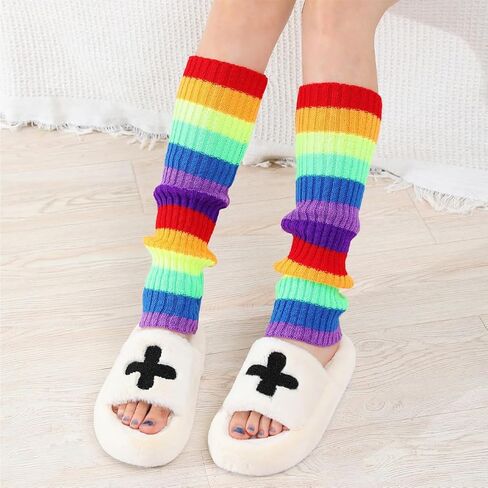 2 Ribbed Knit Leg Warmers 80s Style for Sports & Yoga in Saudi Arabia