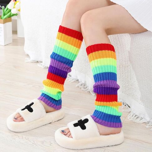 2 Ribbed Knit Leg Warmers 80s Style for Sports & Yoga in Saudi Arabia