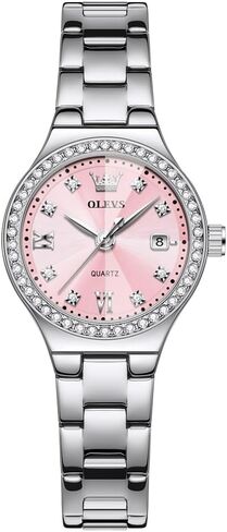 OLEVS Watch Women Silver Watch for Women Dress Diamond Womens Watches for Small Wrist Luxury Stainless Steel Waterproof Analog Quartz Date Elegant Reloj para Mujer in Saudi Arabia