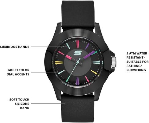 Skechers Women's Rosencrans Midsize Quartz Three-Hand Watch, Color: Black (Model: SR6079) in Saudi Arabia