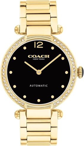 COACH Cary Women’s Automatic Watch – Link Bracelet – 2-Hand Movement – Crystal Bezel - for Day or Night wear, Gift for Her - 34mm in Saudi Arabia