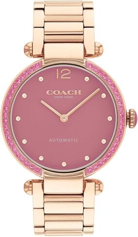 COACH Cary Women’s Automatic Watch – Link Bracelet – 2-Hand Movement – Crystal Bezel - for Day or Night wear, Gift for Her - 34mm in Saudi Arabia