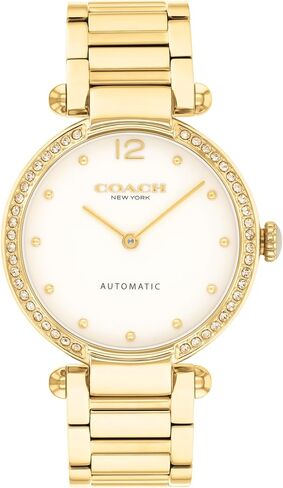 COACH Cary Women’s Automatic Watch – Link Bracelet – 2-Hand Movement – Crystal Bezel - for Day or Night wear, Gift for Her - 34mm in Saudi Arabia