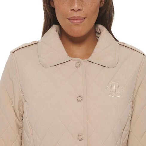 Tommy Hilfiger Ladies' Quilted Jacket, Beige (US, Alpha, XX-Large, Regular, Regular, Beige) in Saudi Arabia