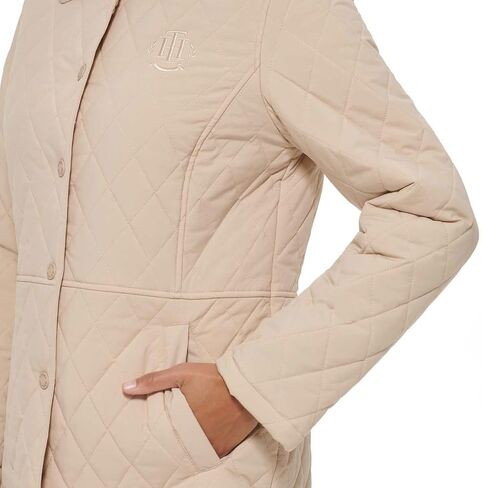 Tommy Hilfiger Ladies' Quilted Jacket, Beige (US, Alpha, XX-Large, Regular, Regular, Beige) in Saudi Arabia