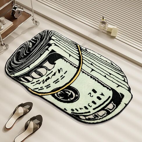Money Rug, 100 Dollar Bill Rug, 20x32 inch Money Creative Funky Rug, Fun Bath mat, Suitable for Bathroom, Bedroom, Living Room, Front Door, Home Decor Door Mat in Saudi Arabia
